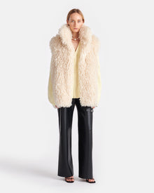 Unisex | Ried Faux Racka Fur Vest | Creme