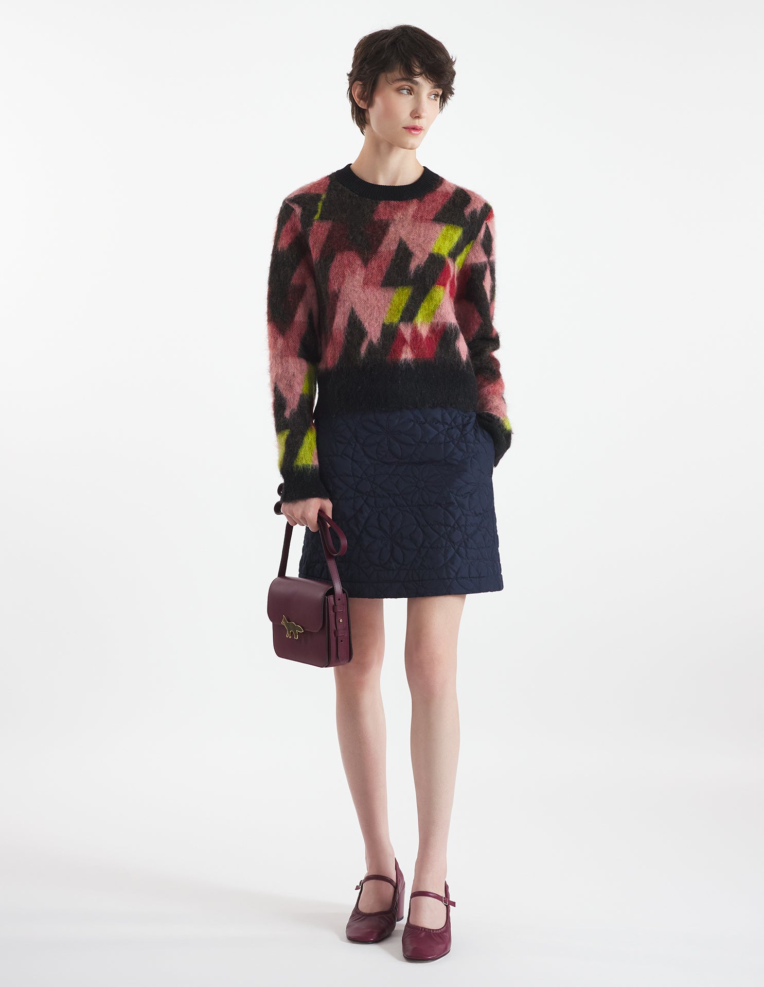 Womens | Quilted Mini Skirt | Navy