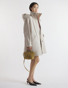 Womens | Cotton Gabardine Winter Parka | Smoke