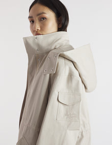 Womens | Cotton Gabardine Winter Parka | Smoke