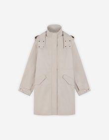 Womens | Cotton Gabardine Winter Parka | Smoke