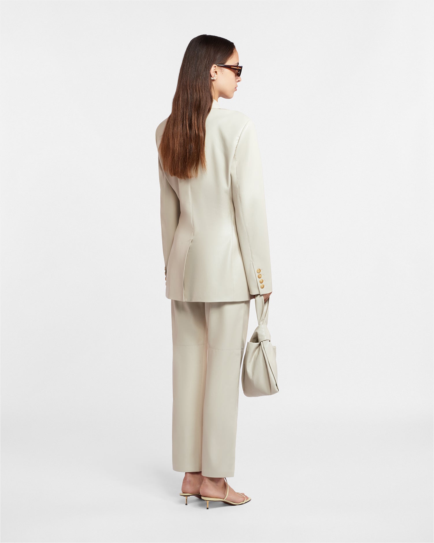 Hathi Okobor Alt-Leather Blazer | Creme