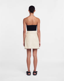 Meda Okobor Alt-Leather Mini Skirt | Creme