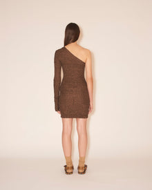 Mitra One Shoulder Dress | Brown