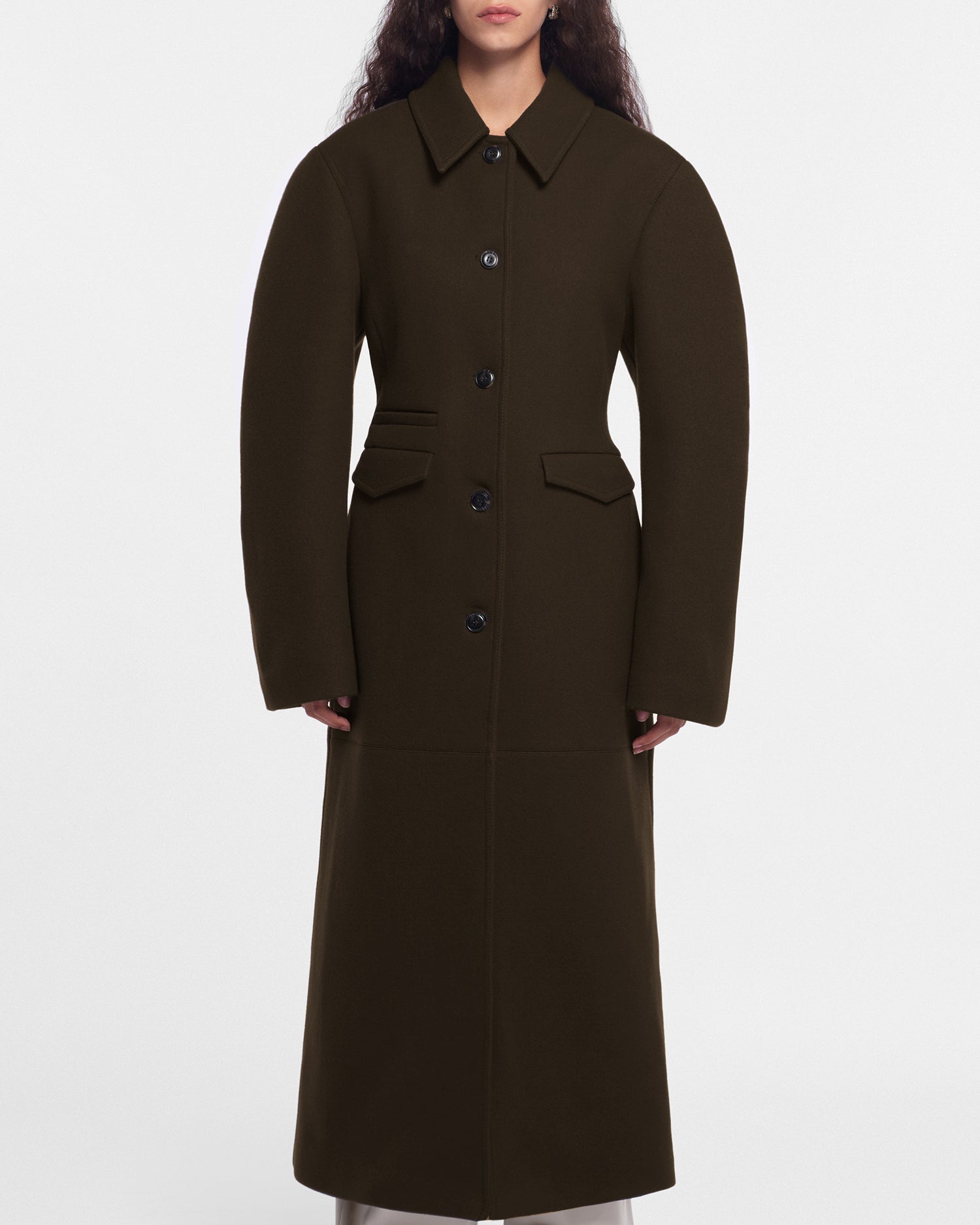 Brogan Felted Wool Coat | Dark Green