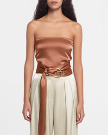 Dae Slip Satin Belt | Brown Terra