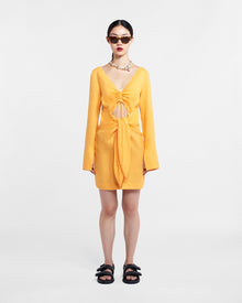 Gilia Ruched-Front Dress | Orange Pf23