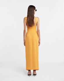 Kubra Ruched-Front Dress | Orange Pf23