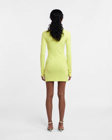 Syenna Mesh-Jersey Dress | Lime Superfine Merino