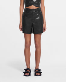 Leana Okobor Alt-Leather Shorts | Black