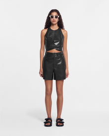 Phine Saleokobor Alt-Leather Top | Black