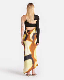 Eirah Draped Silk And Mesh-Jersey Midi Dress | Smudged Graffiti