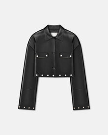 Kassie Studded Okobor Alt-Leather Shirt | Black