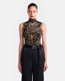 Annyka Printed Crushed-Velvet Top | Fur Stroke Animal