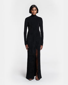 Womens | Beyla Chenille Turtleneck Maxi Dress | Black