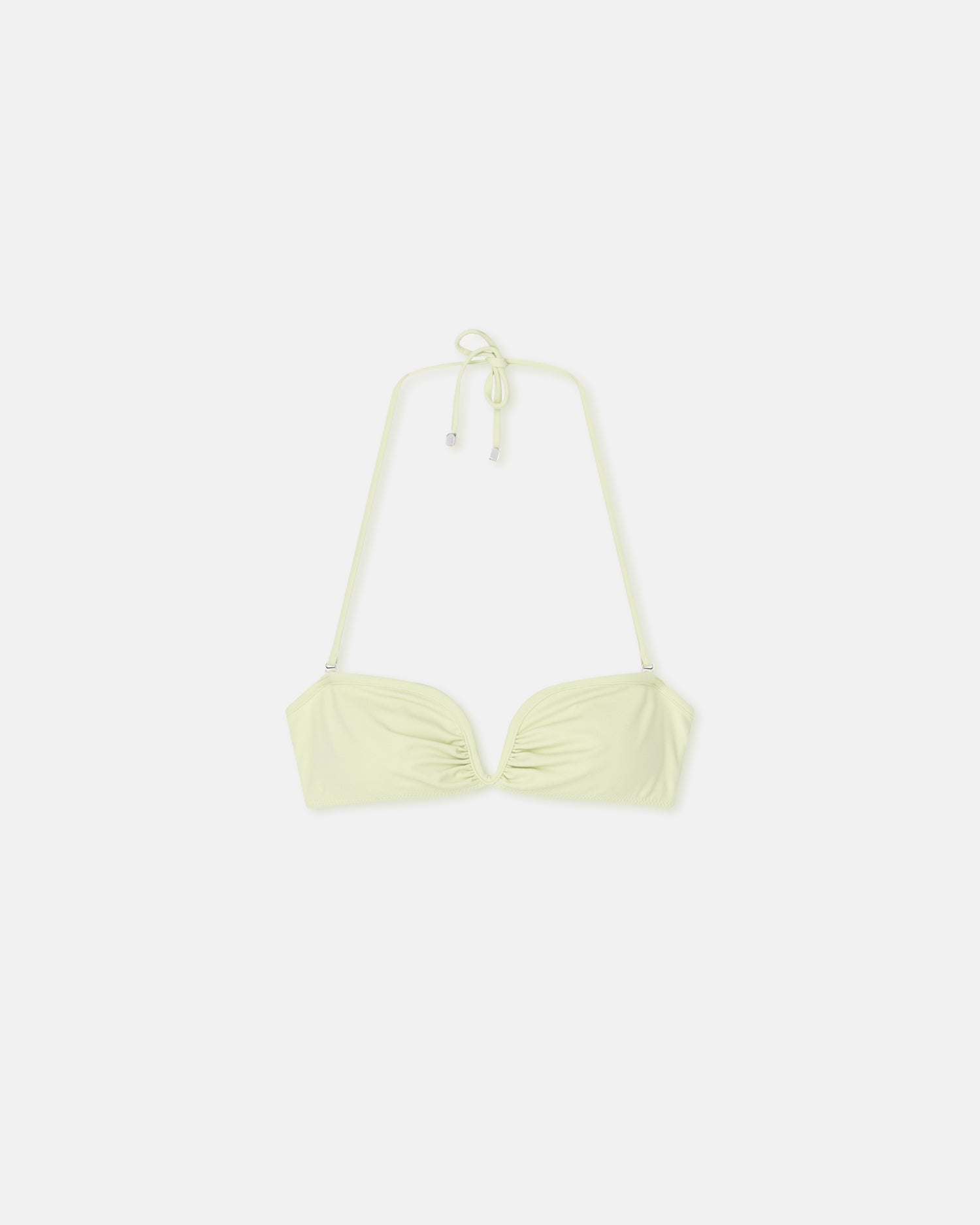 Manou Ruched Halterneck Bikini Top | Shadow Lime