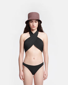 Saura Crossover Halterneck Bikini Top | Anthracite