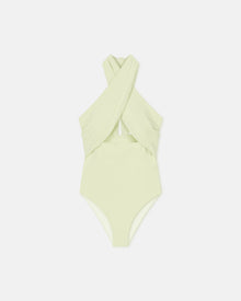 Milana Crossover Halterneck Swimsuit | Shadow Lime