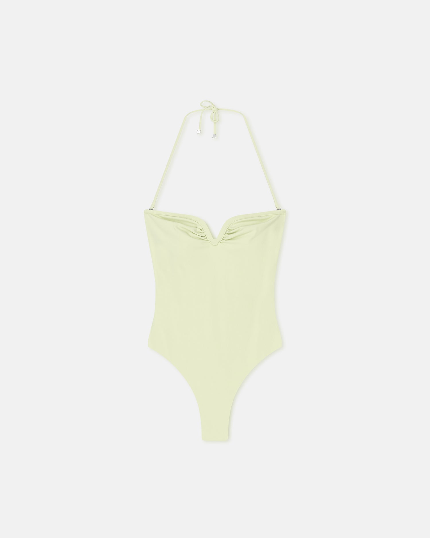 Brissa Ruched Halterneck Swimsuit | Shadow Lime