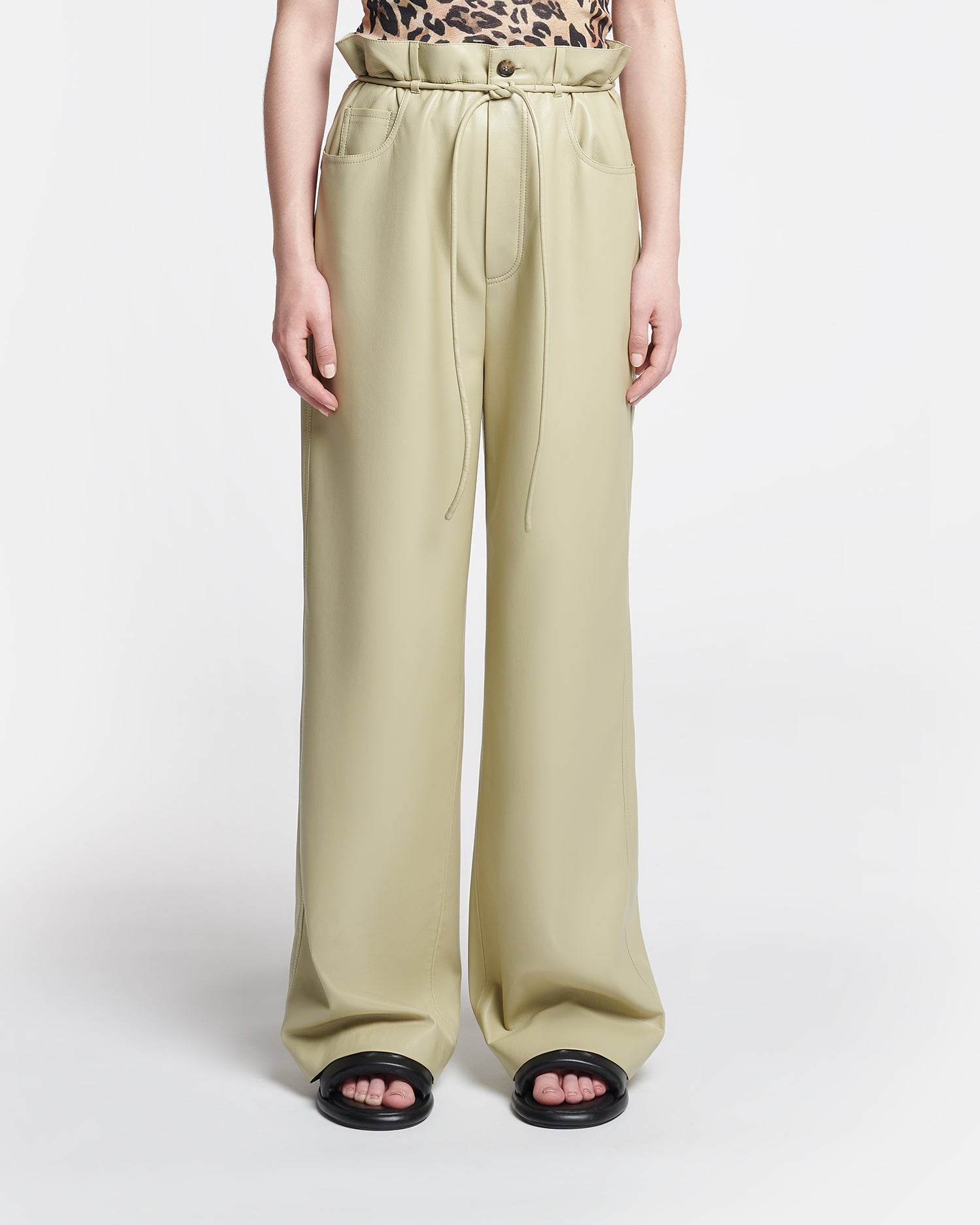 Sato Belted Okobor Pants | Pale Olive