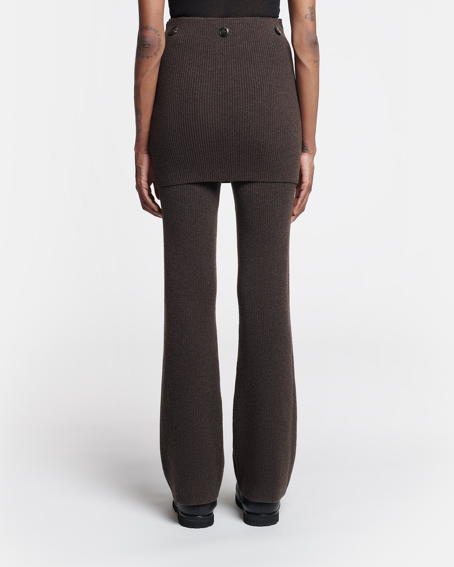 Basy Compact Merino Wool Pants | Coffee