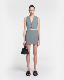 Briel Tailored Mini Skirt | Steel Blue