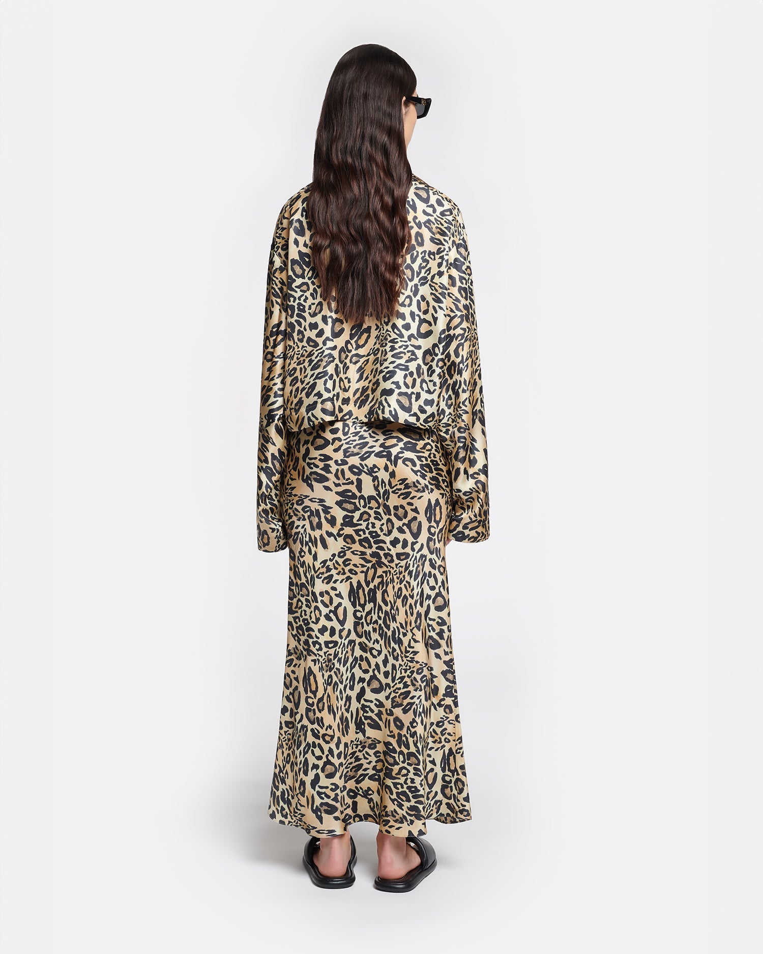 Sabeen Printed Twill-Silk Midi Skirt | Leopard