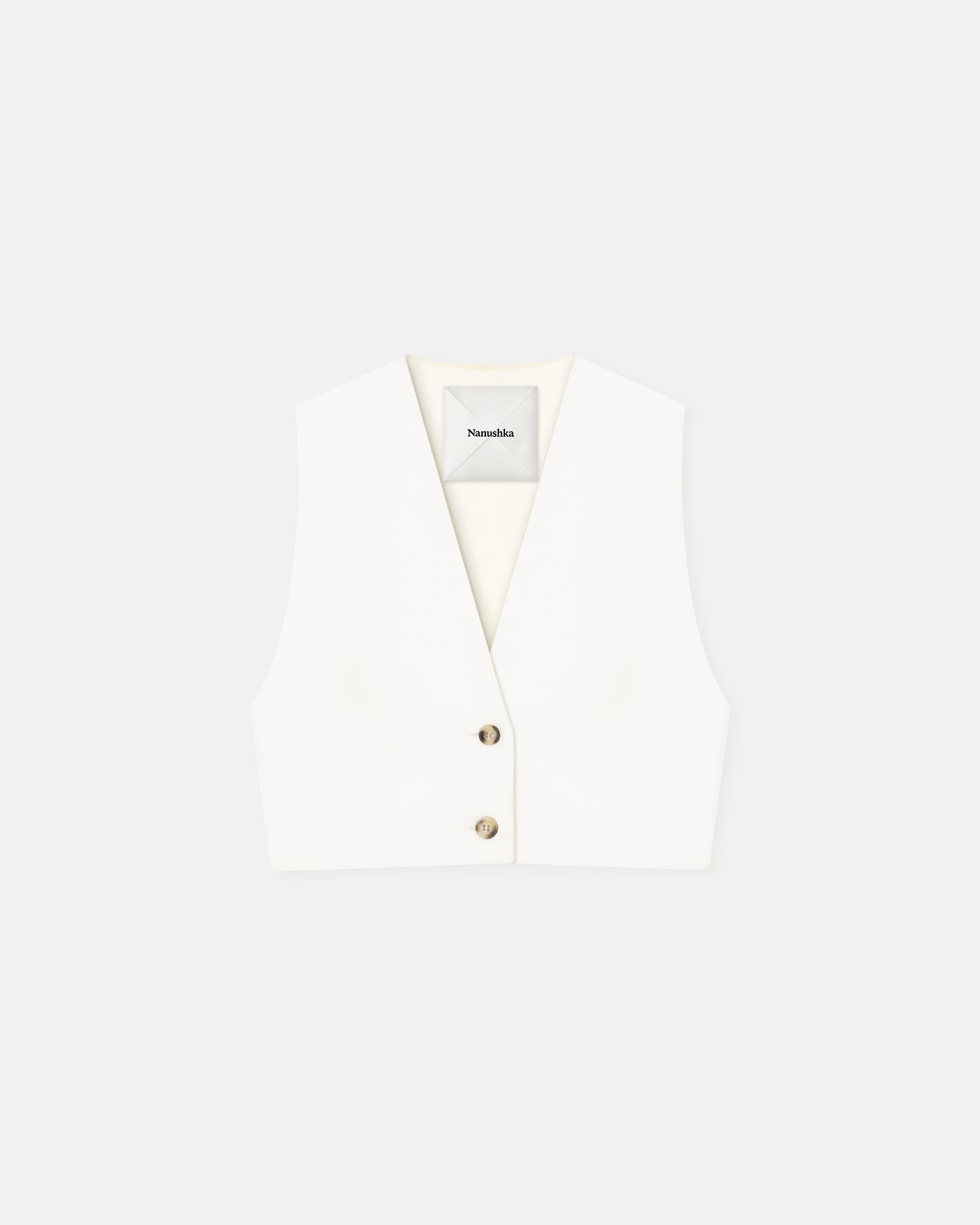 Suree Cropped Tailored Vest | Off White