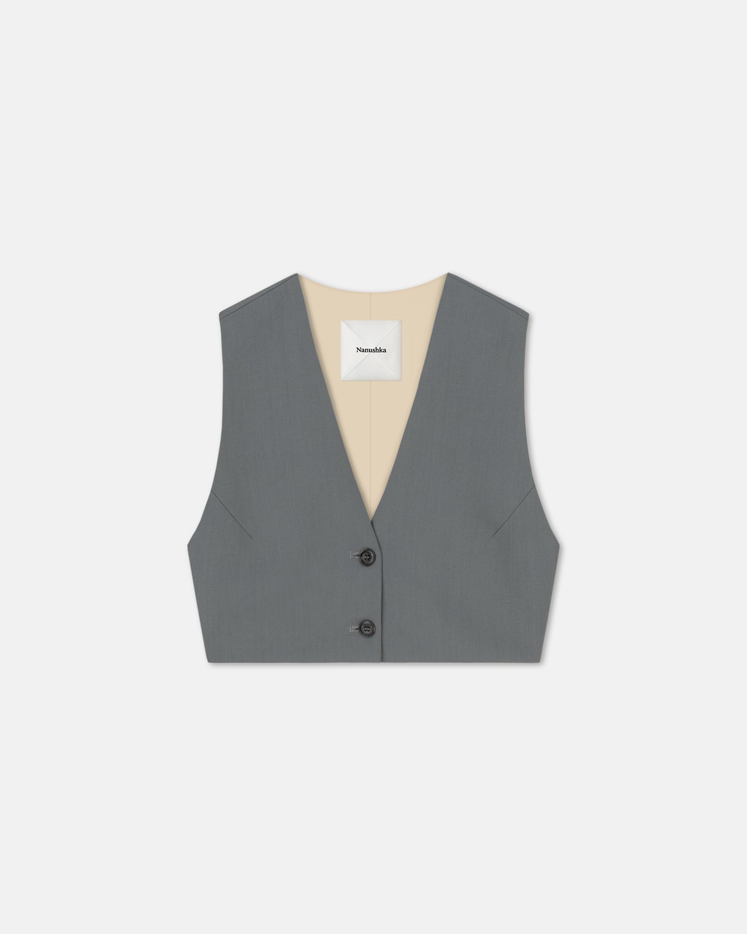 Suree Cropped Tailored Vest | Steel Blue