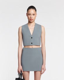 Briel Tailored Mini Skirt | Steel Blue