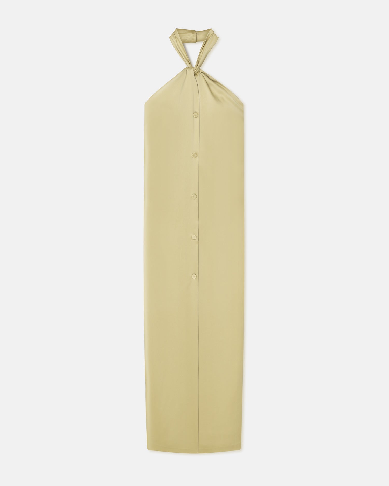 Womens | Elima Slip Satin Halterneck Dress | Lime Yellow