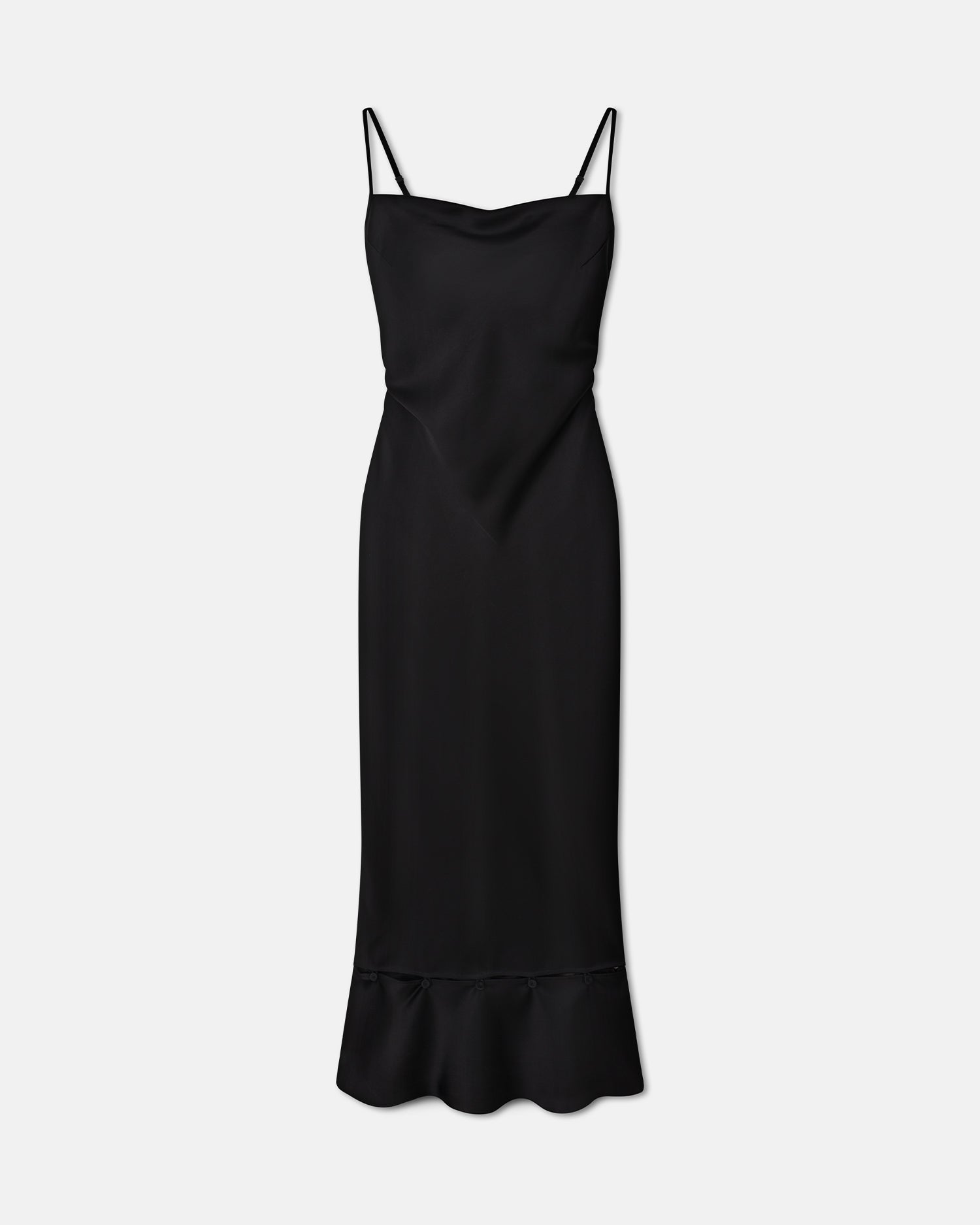 Renny Slip Satin Maxi Dress | Black