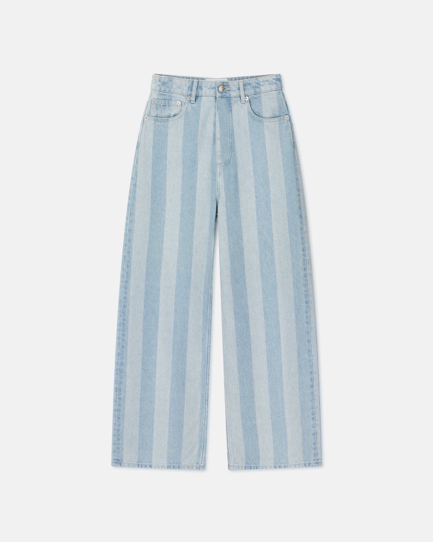 Womens | Josine Striped Wide-Leg Jeans | Eco Light Wash