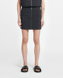 Dillon Quilted Tech Poplin Mini Skirt | Totem Off Black