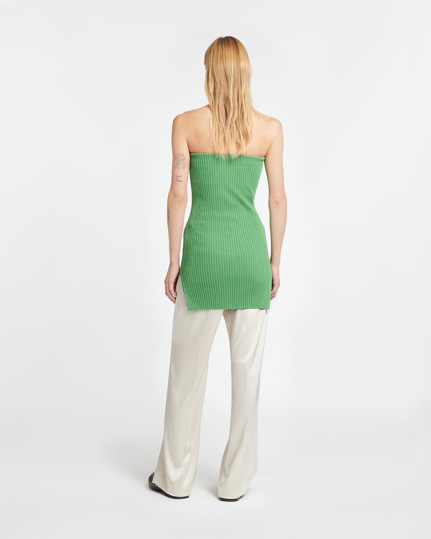 Brynn Ribbed Sleeveless Top | Green