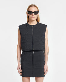 Womens | Lise Quilted Tech Poplin Vest | Black