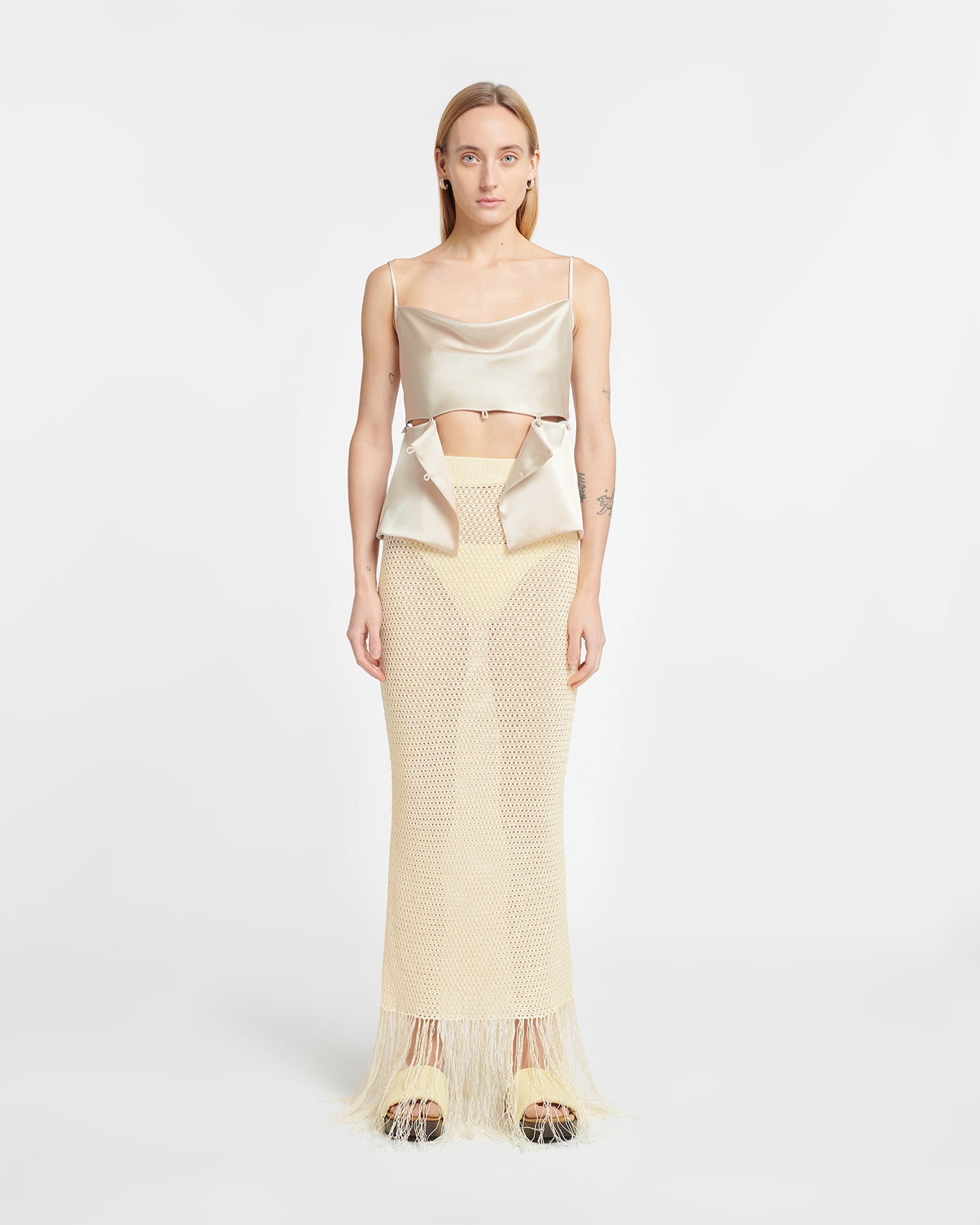 Womens | Silvine Slip Satin Top | Creme