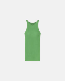 Savea Ribbed-Knit Halterneck Top | Green