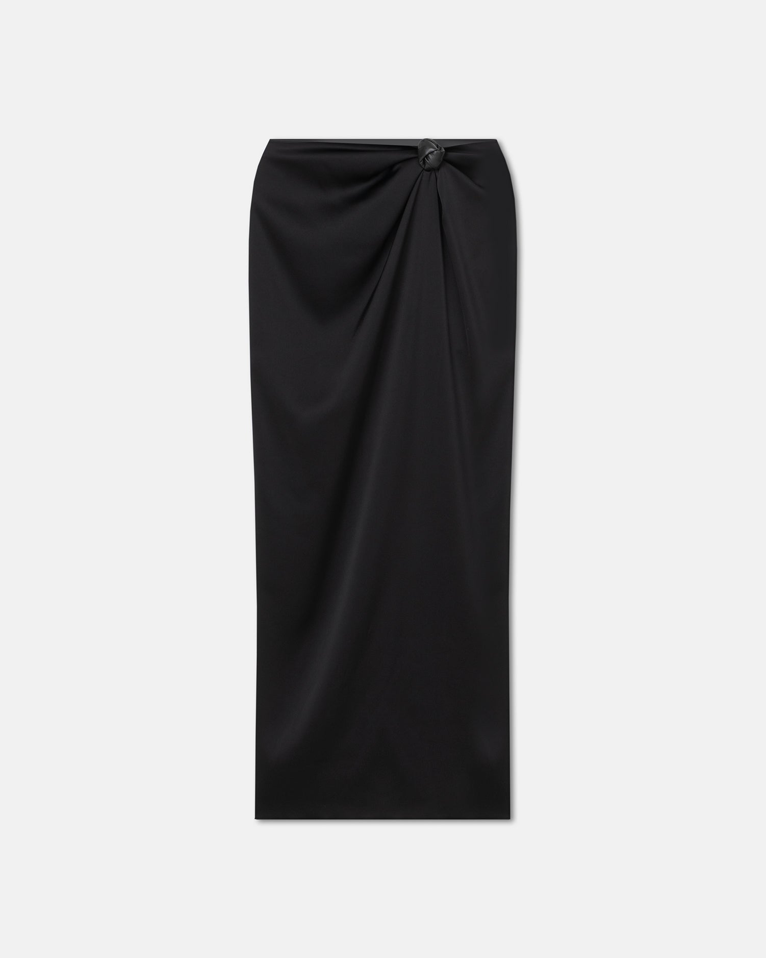 Womens | Nago Knotted Slip Satin Skirt | Black