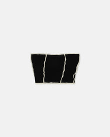 Luisa Patchwork Mesh-Jersey Tube Top | Black/White Wax