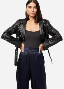 Kali Genuine Leather Jacket | Black