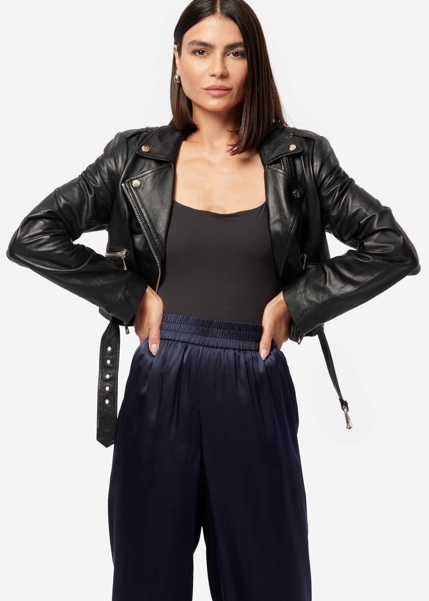 Kali Genuine Leather Jacket | Black