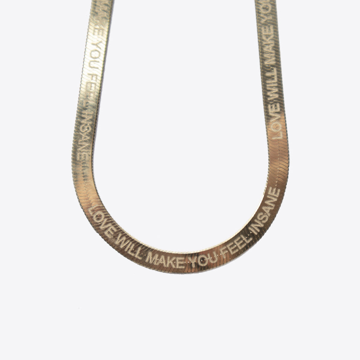 Love Will Make You Feel Insane Herringbone Chain Necklace | 14K Gold-Plated Silver