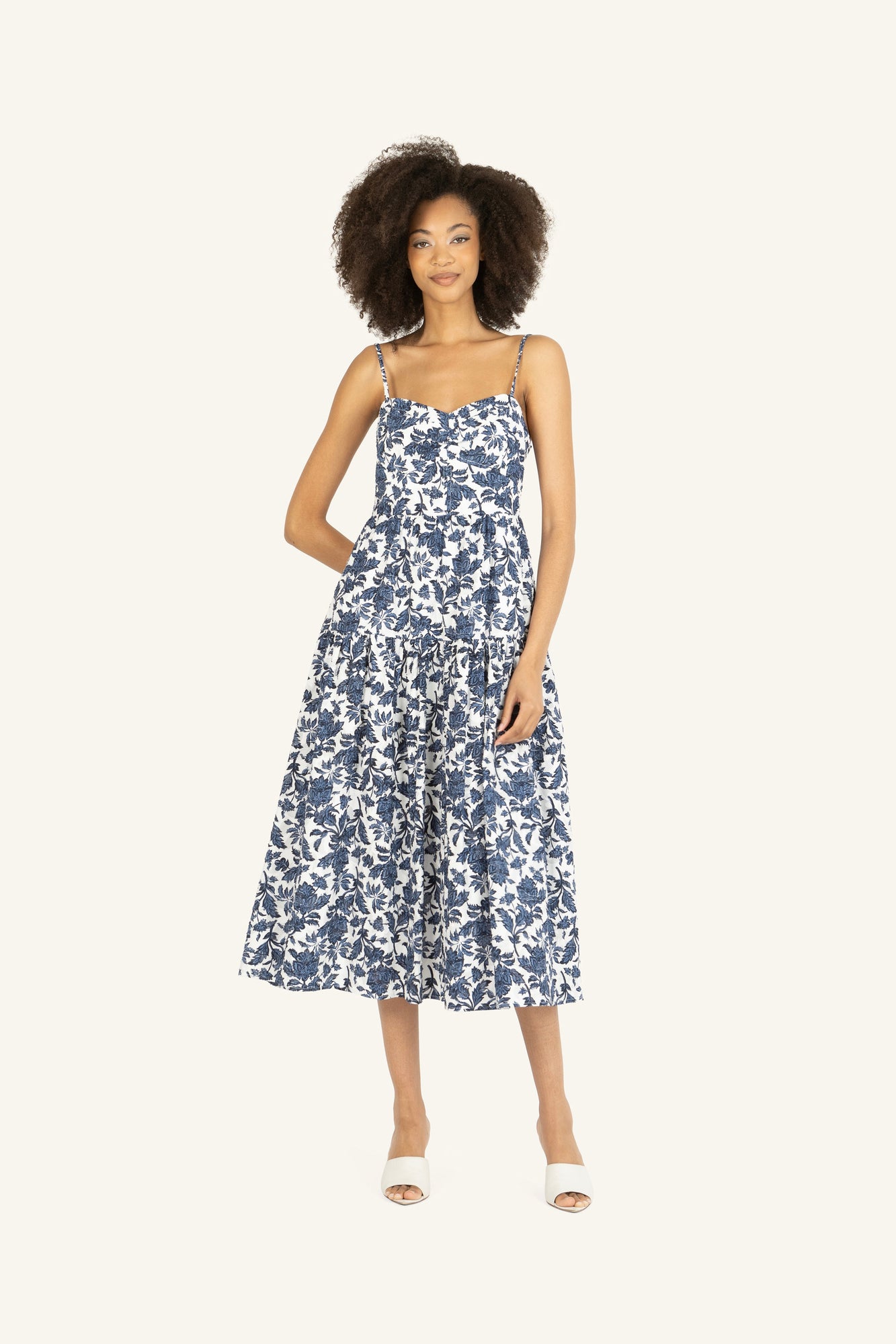 Nehru Dress | Blue Floral Print