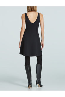 Neoprene V-Neck Founder Dress | Black