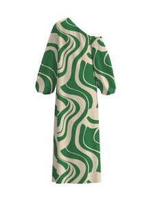 Printed Cotton Poplin Niva Dress | Luze Olive