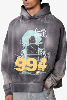 No Room in Hell Printed Hoodie | Washed Black