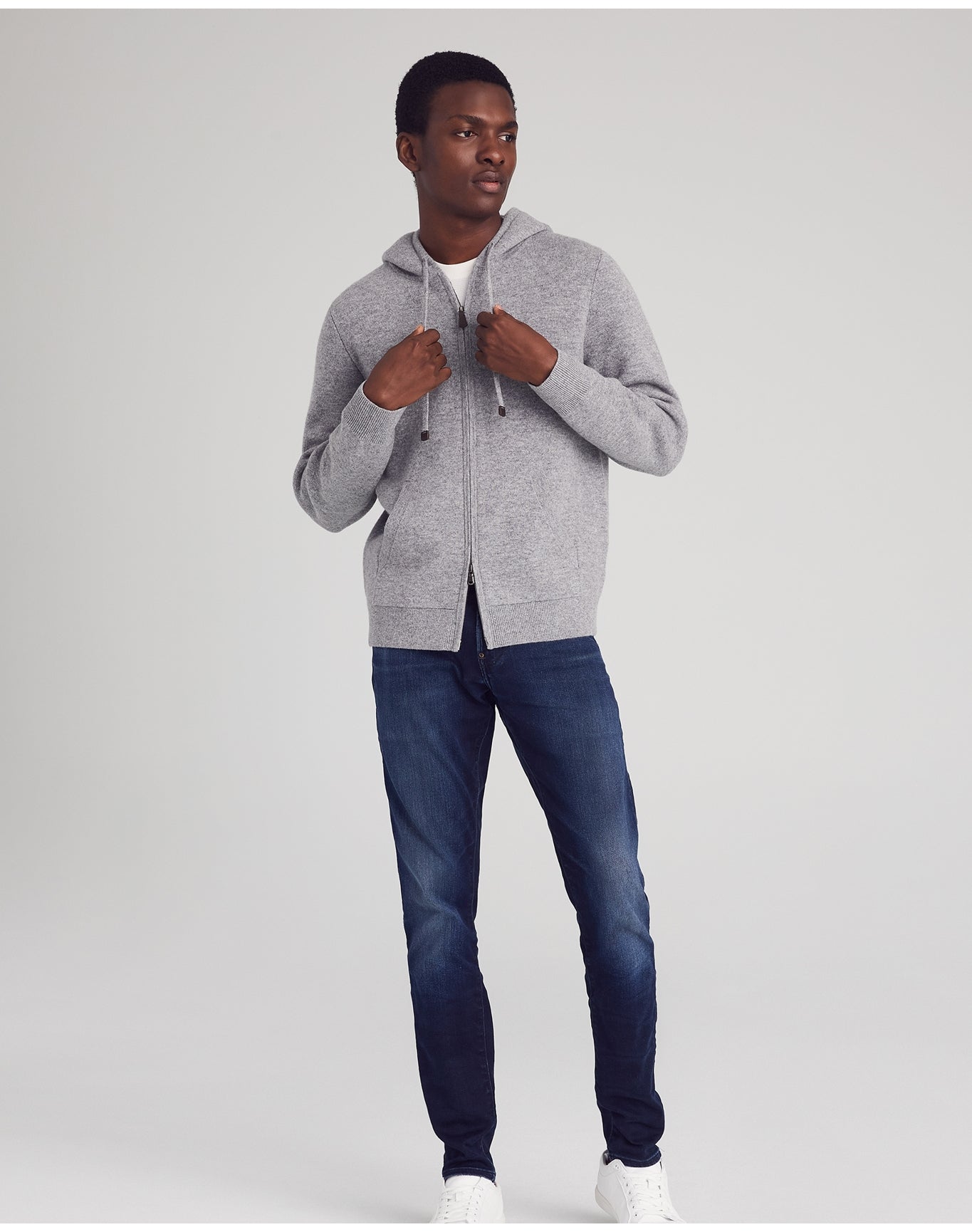 Nomad1942 | Men | Columbus Cashmere Hoodie Jacket | Cement