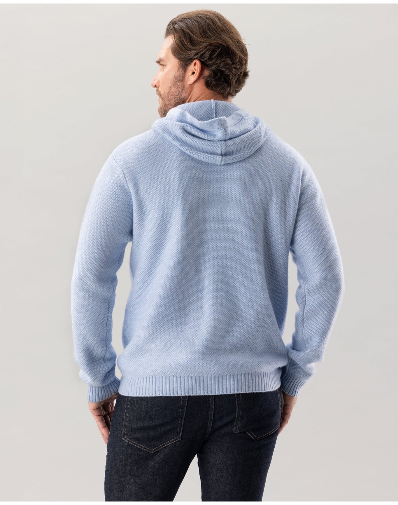 Nomad1942 | Men | Kobre Cashmere Hoodie | Ice Blue