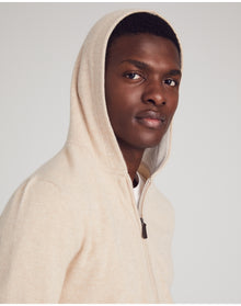 Nomad1942 | Men | Stuyvesant Zip Cashmere Hoodie | Sand